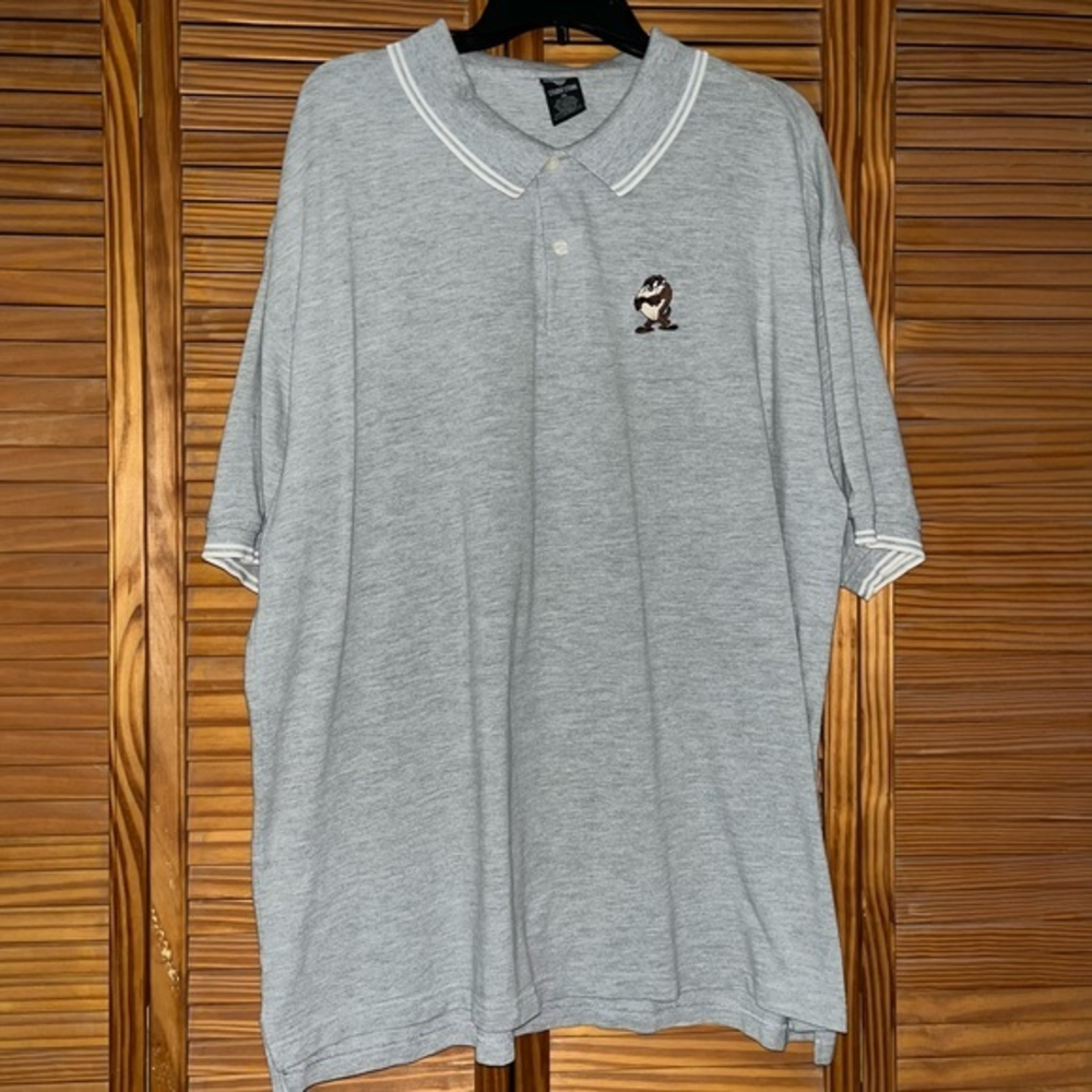 Warner Bros. Gray Taz Vintage Short Sleeve‎ Polo